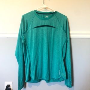 Reebok Play Dry Long Sleeve Teal Tee